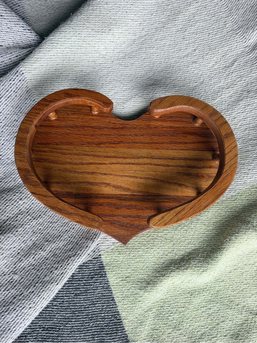 Heart-Shaped Wooden Valet Tray - Warm Wood Tones